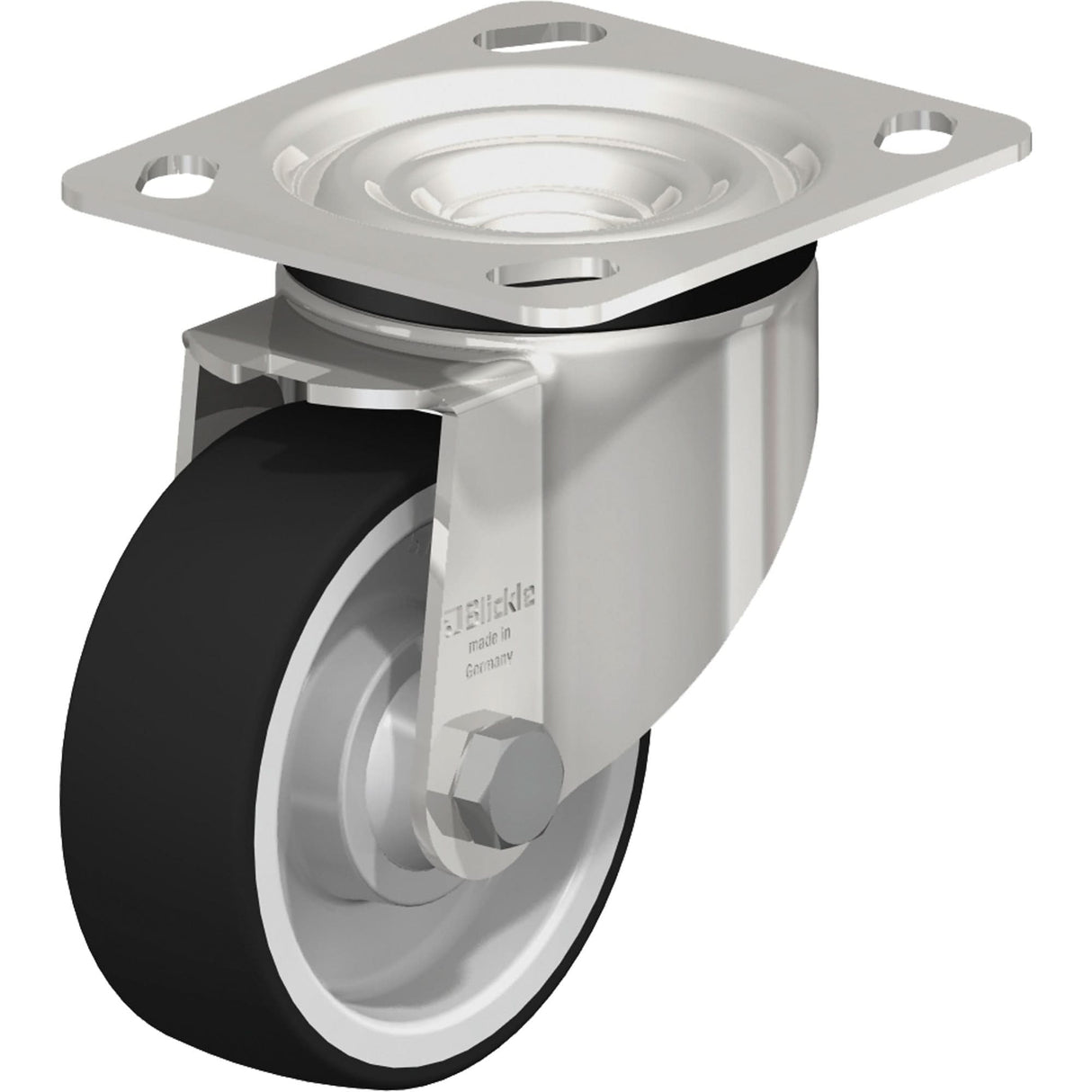 Caster, Swivel, 4" (101.6 mm), Rubber, 330 lbs. (150 kg.)