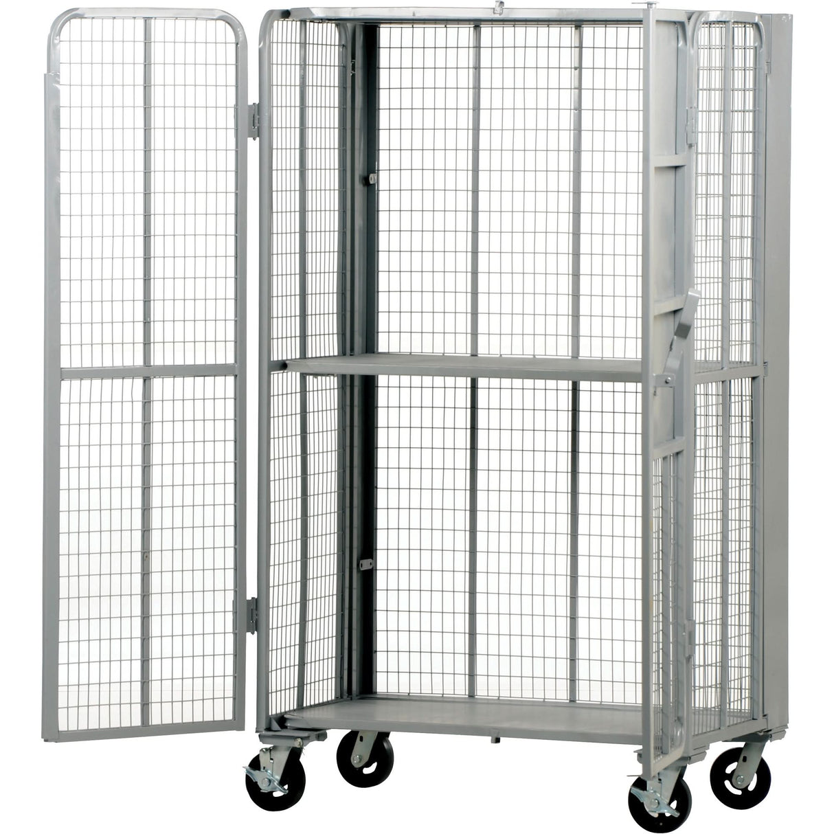 FST Series Folding Security Truck, 1 Tiers, 27" L x 45" W x 77" H, 2000 lbs. Cap.
