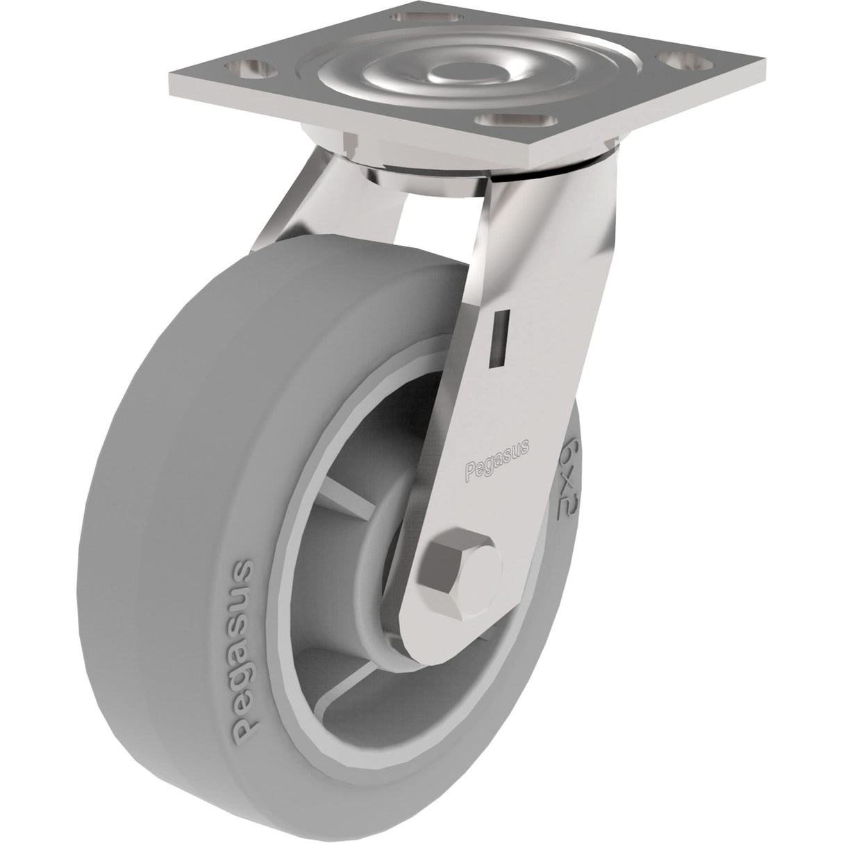 21 Series Medium-Duty Caster, Swivel, 8" (203.2 mm), Urethane, 1000 lbs. (453.6 kg.)