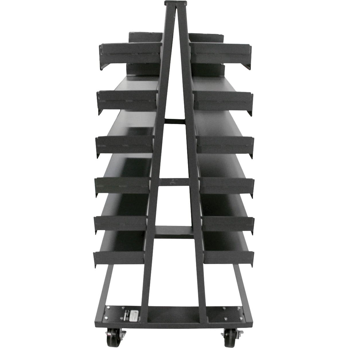Double-Sided Heavy Duty A-Frame Cart with 12 Trays, 38" x 30" x 63", 2500 lbs. Capacity