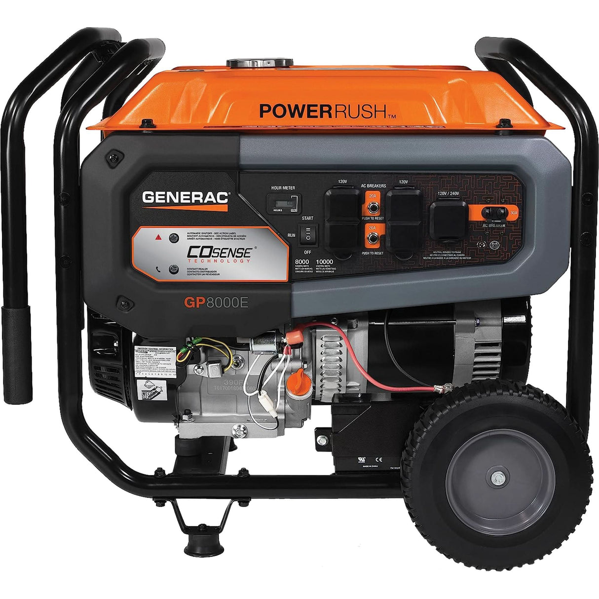 Portable Generator with COsense® Technology, 10000 W Surge, 8000 W Rated, 120 V/240 V, 7.9 gal. Tank