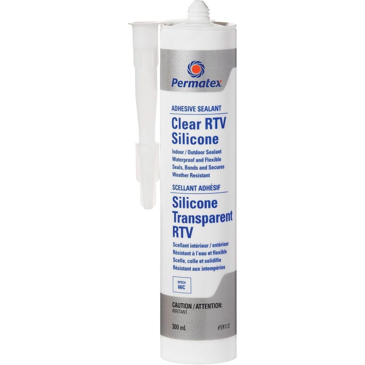 Clear RTV Adhesive Sealant, 300 ml, Cartridge, Clear