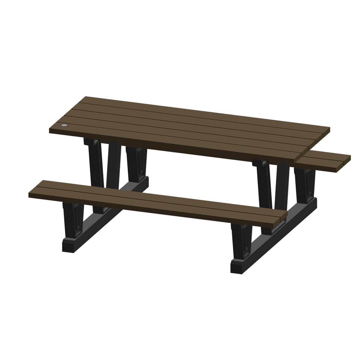 Recycled Plastic Outdoor Picnic Tables, 72" L x 60-5/16" W, Walnut