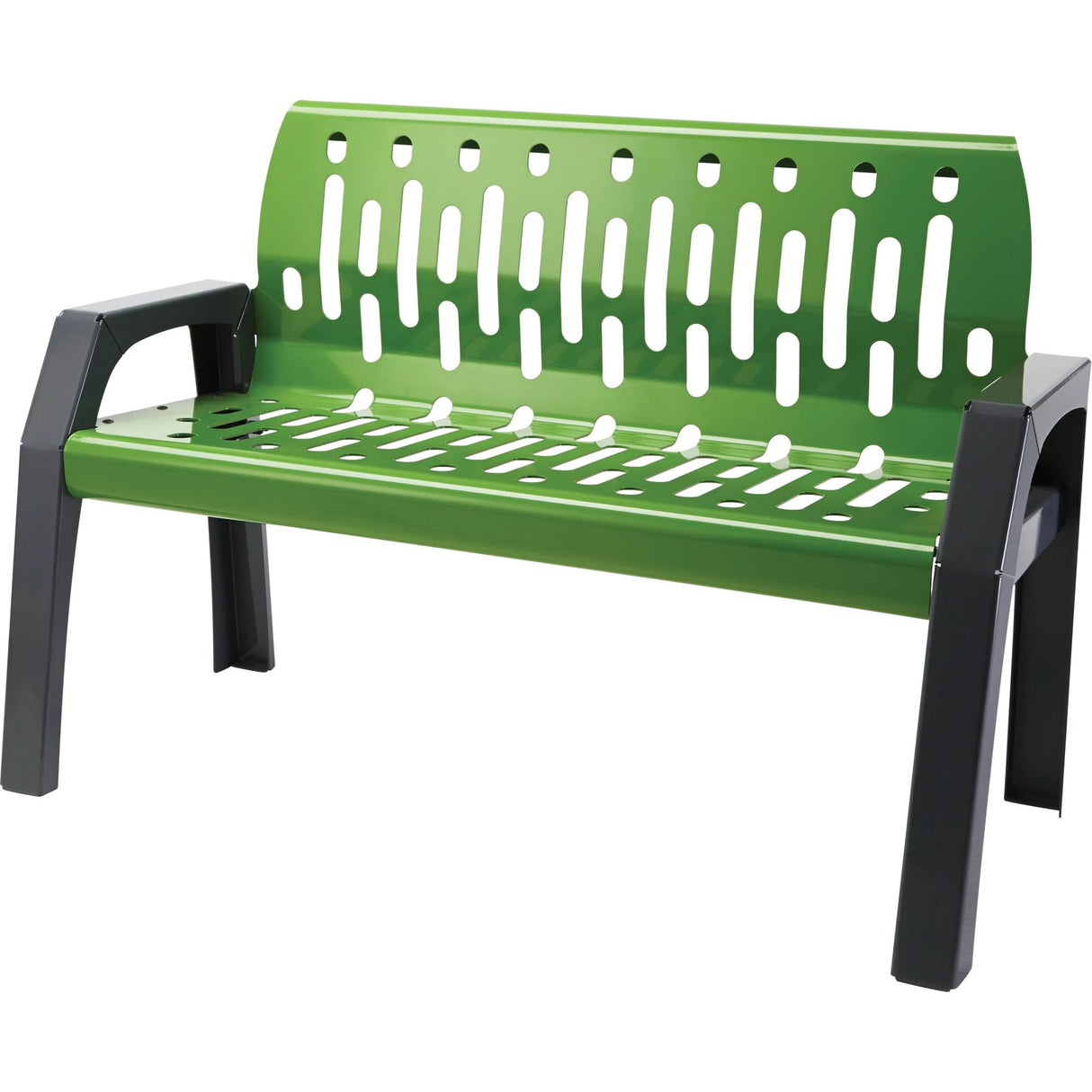 Stream Benches, Steel, 48" L x 48" W x 34" H, Green