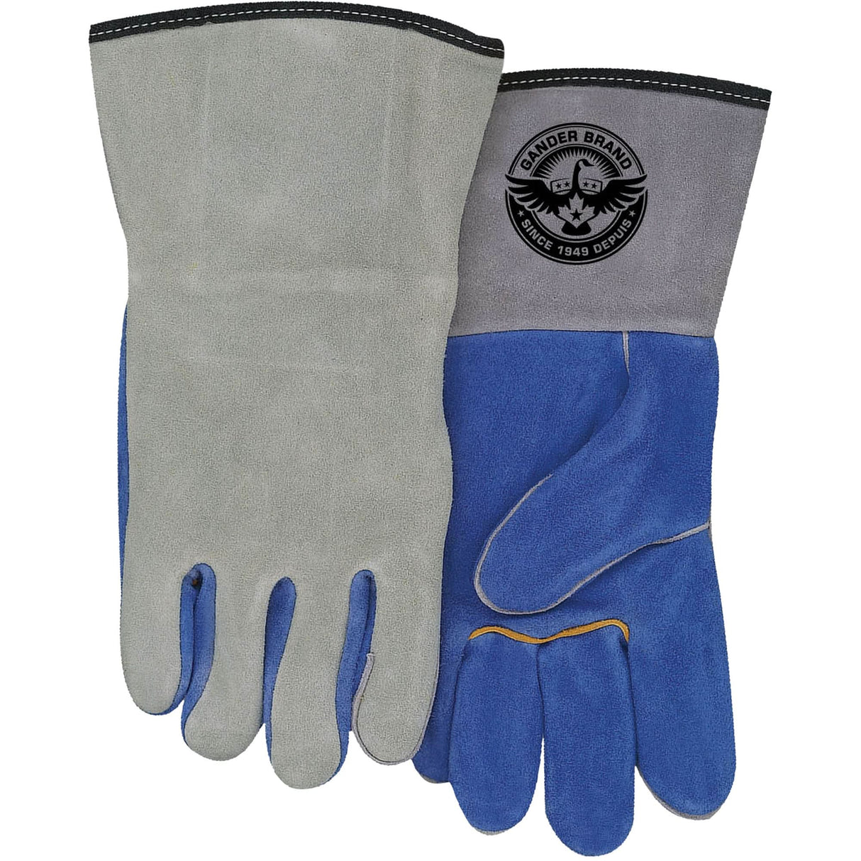 Welder Gloves with Gauntlet Cuffs, Split Cowhide, Size One Size