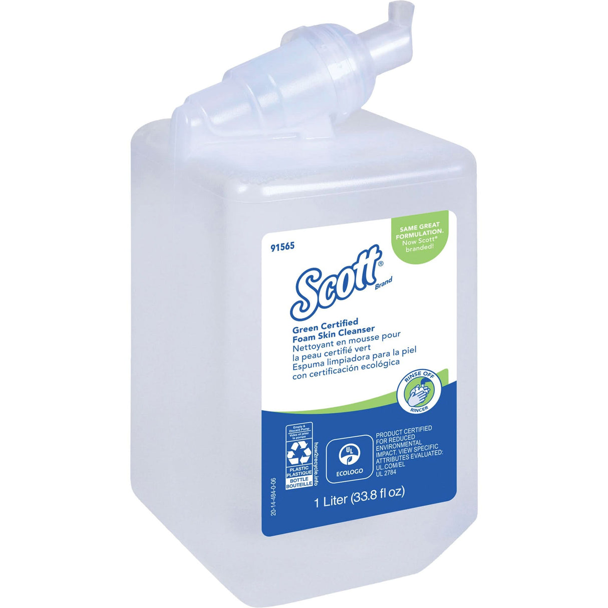 Scott® Essential™ Green Certified Skin Cleanser, Liquid, 1 L, Plastic Cartridge, Unscented