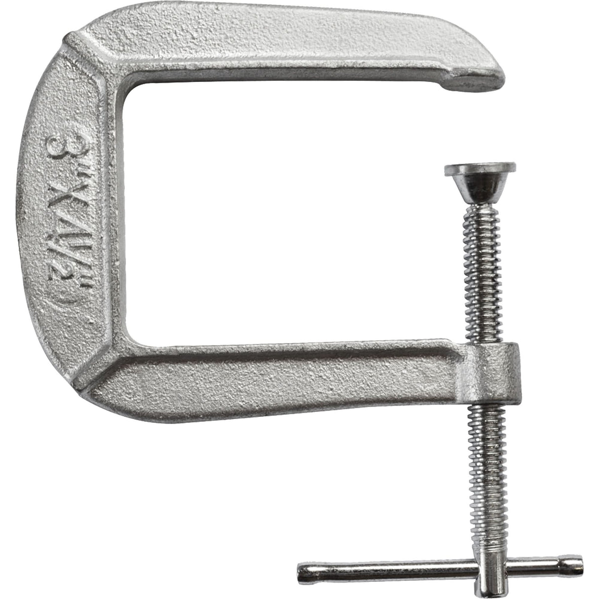Light-Duty C-Clamp, 3" (76 mm) Capacity, 4-1/2" (114 mm) Throat Depth