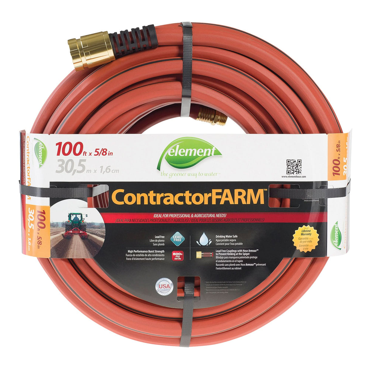 Contractor/FARM™ Water Hose, PVC, 5/8" dia. x 100'