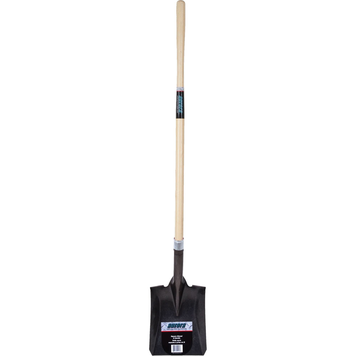 Heavy-Duty Square Shovel, Hardwood, Carbon Steel Blade, Straight Handle, 48" Long