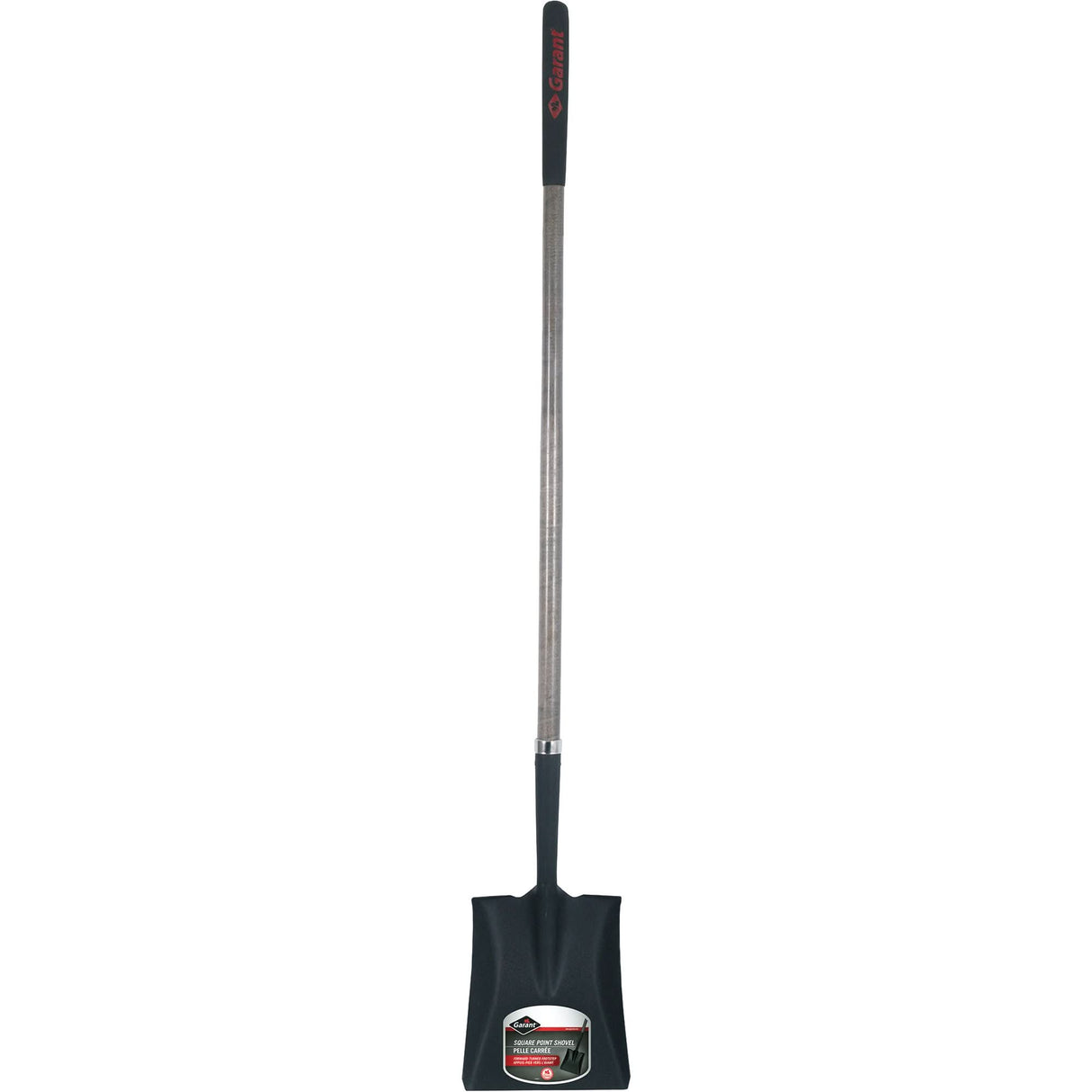 Square Point Shovel, Wood, Ergonomic Straight Handle, 62" Long