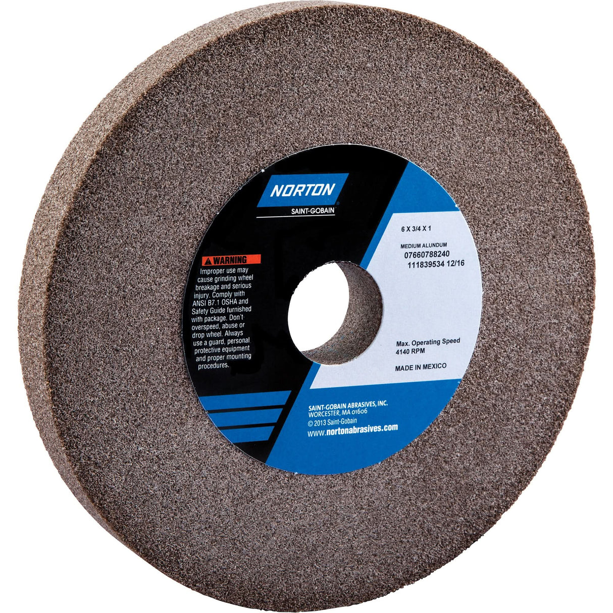Bench Grinding Wheels - Gemini, 6" x 3/4", 1" Arbor, Aluminum Oxide