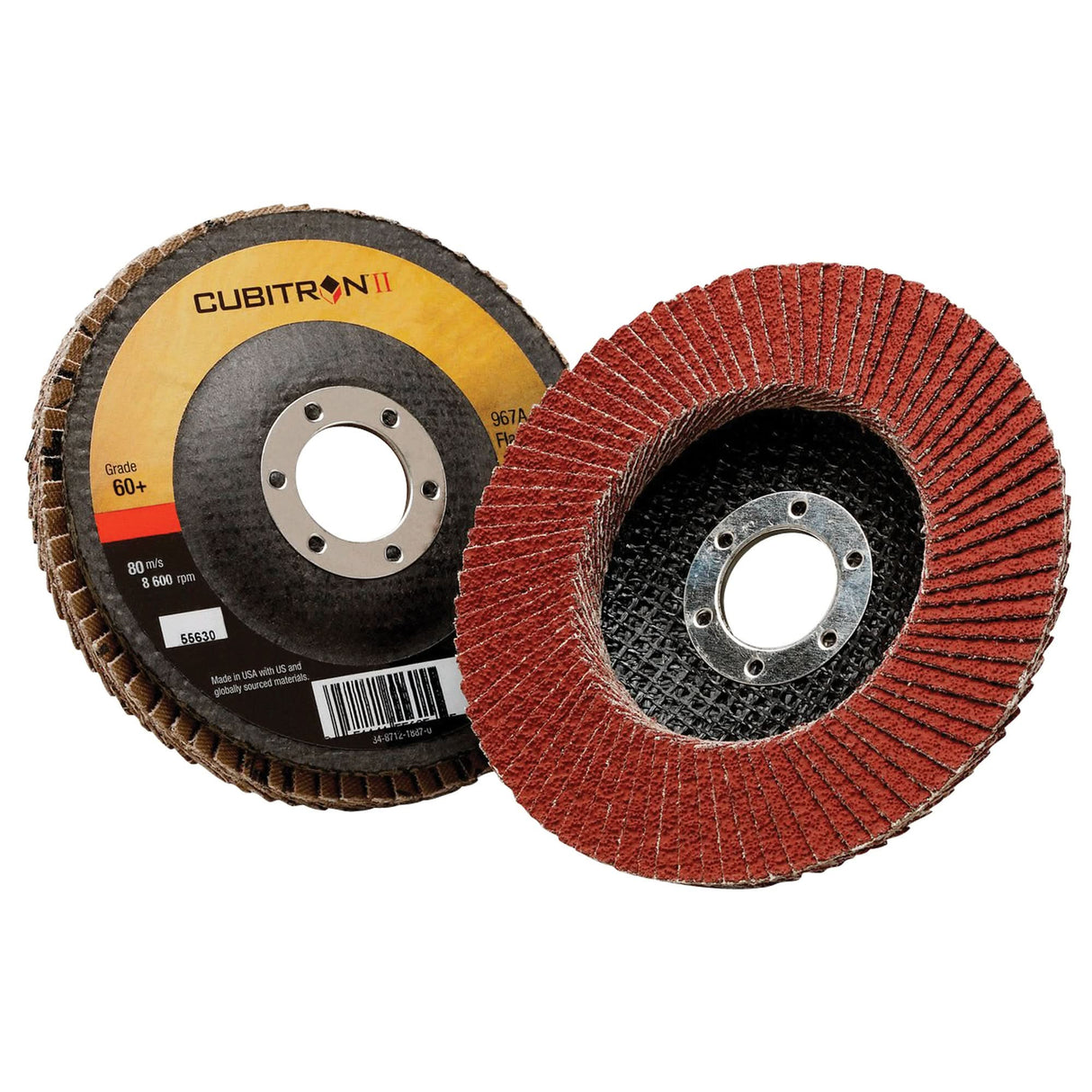 Cubitron™ II Flap Disc 967A, 5" x 7/8", Type 29, 80+ Grit, Ceramic