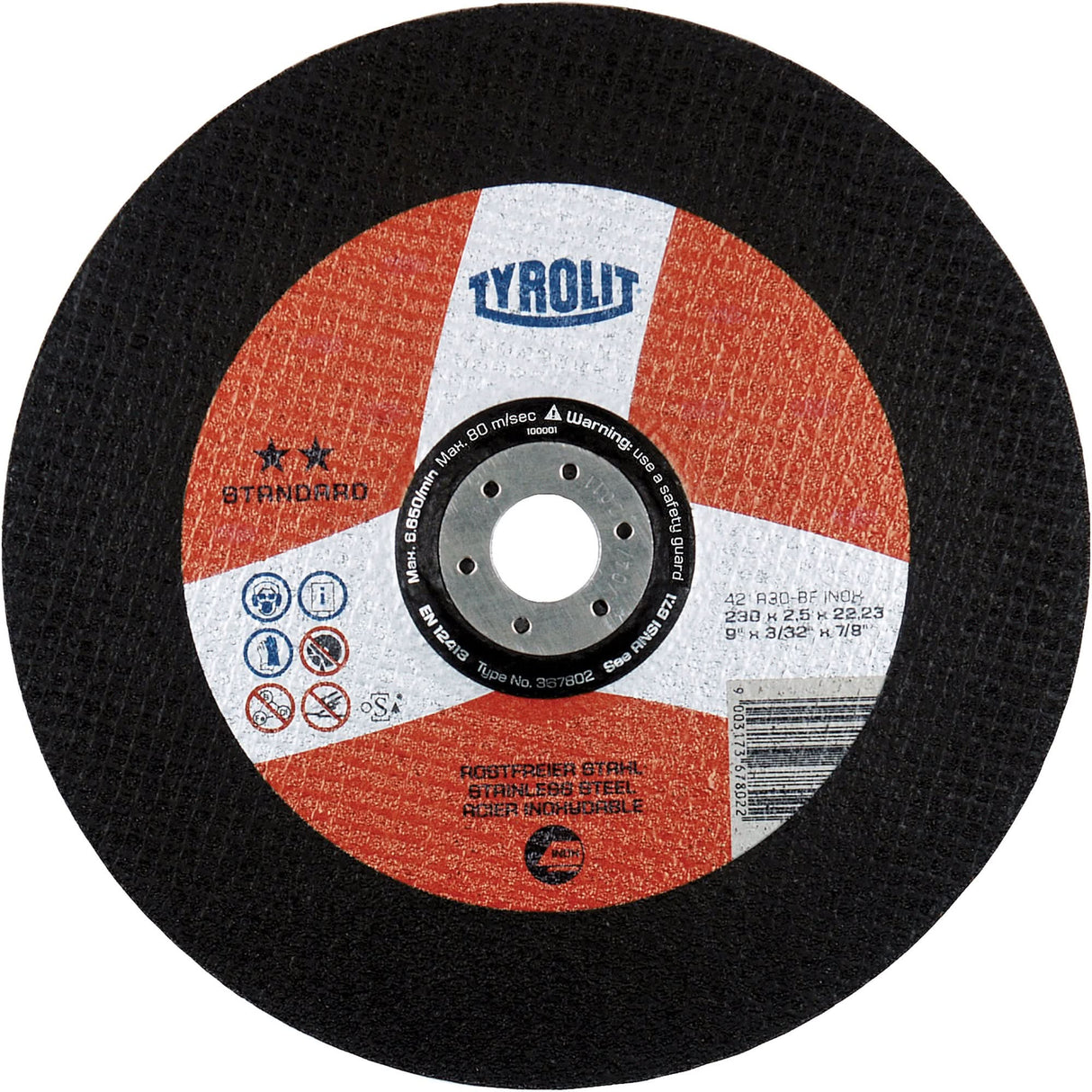 Premium INOX Cutting Disc, 6" x 5/64", 7/8" Arbor, Type 27, Aluminum Oxide, 10200 RPM