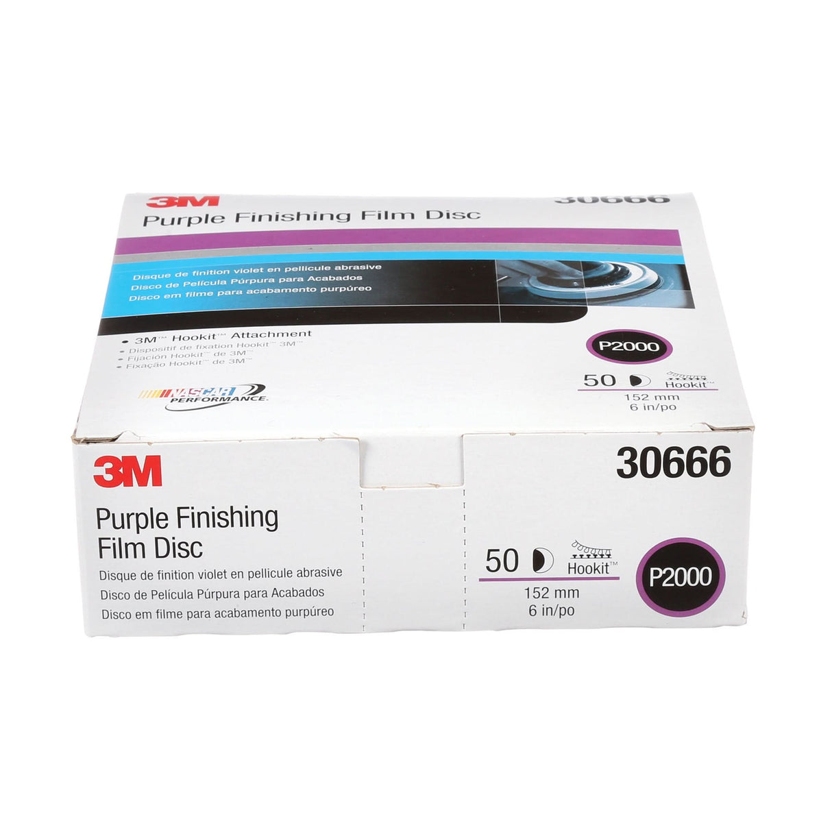 Hookit™ Finishing Film Disc, 6" Dia., P2000 Grit, Aluminum Oxide, Film