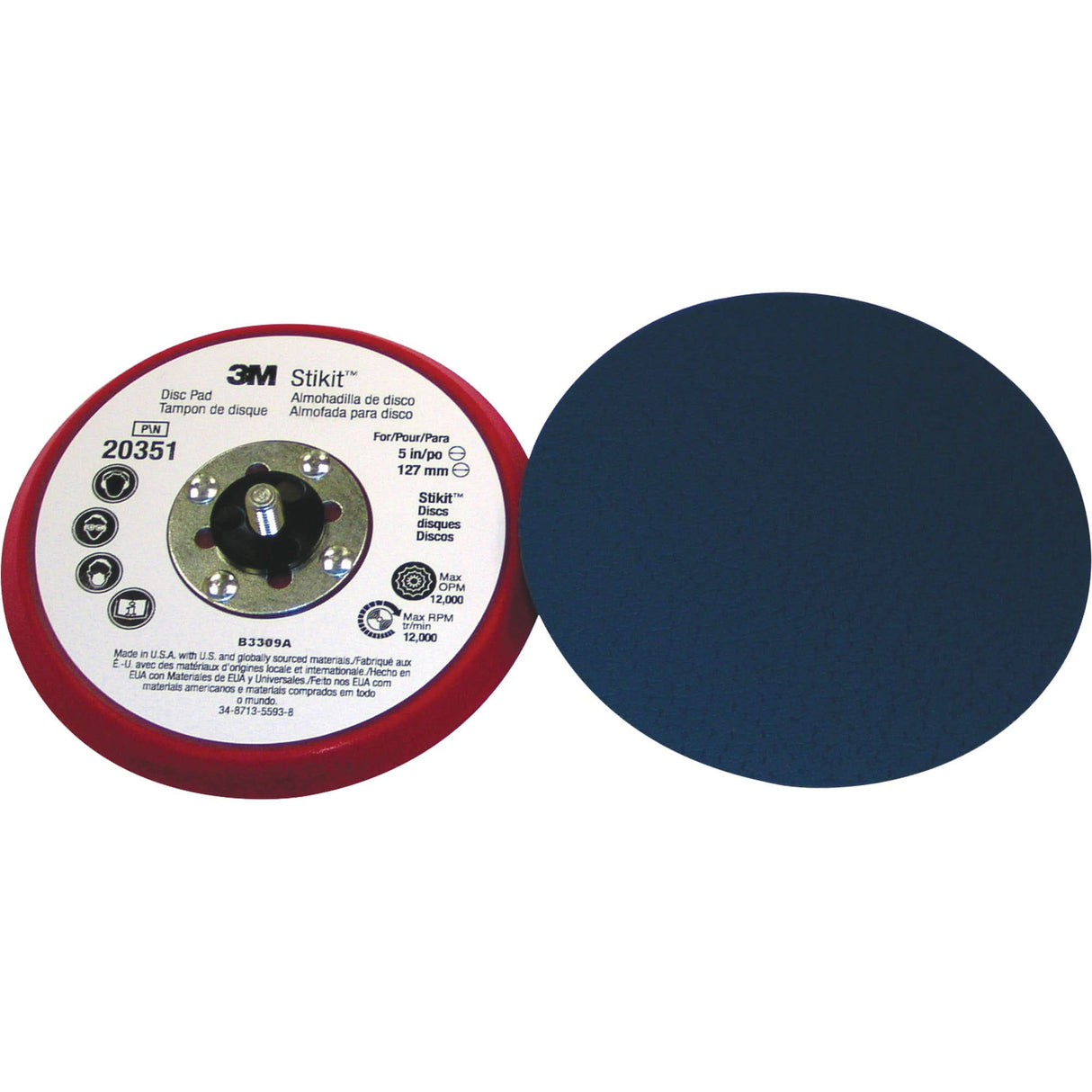 5" x 3/8" Stikit™ Low Profile Disc Pad 20351