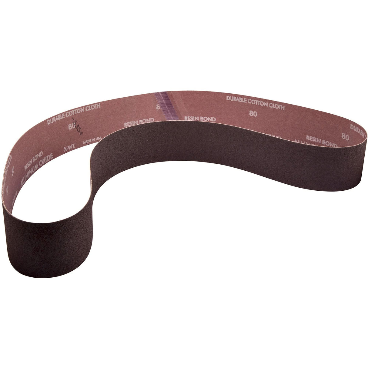 Metalite® Narrow Benchstand Sanding Belt, 2-1/2" W x 60" L, Aluminum Oxide, 80 Grit