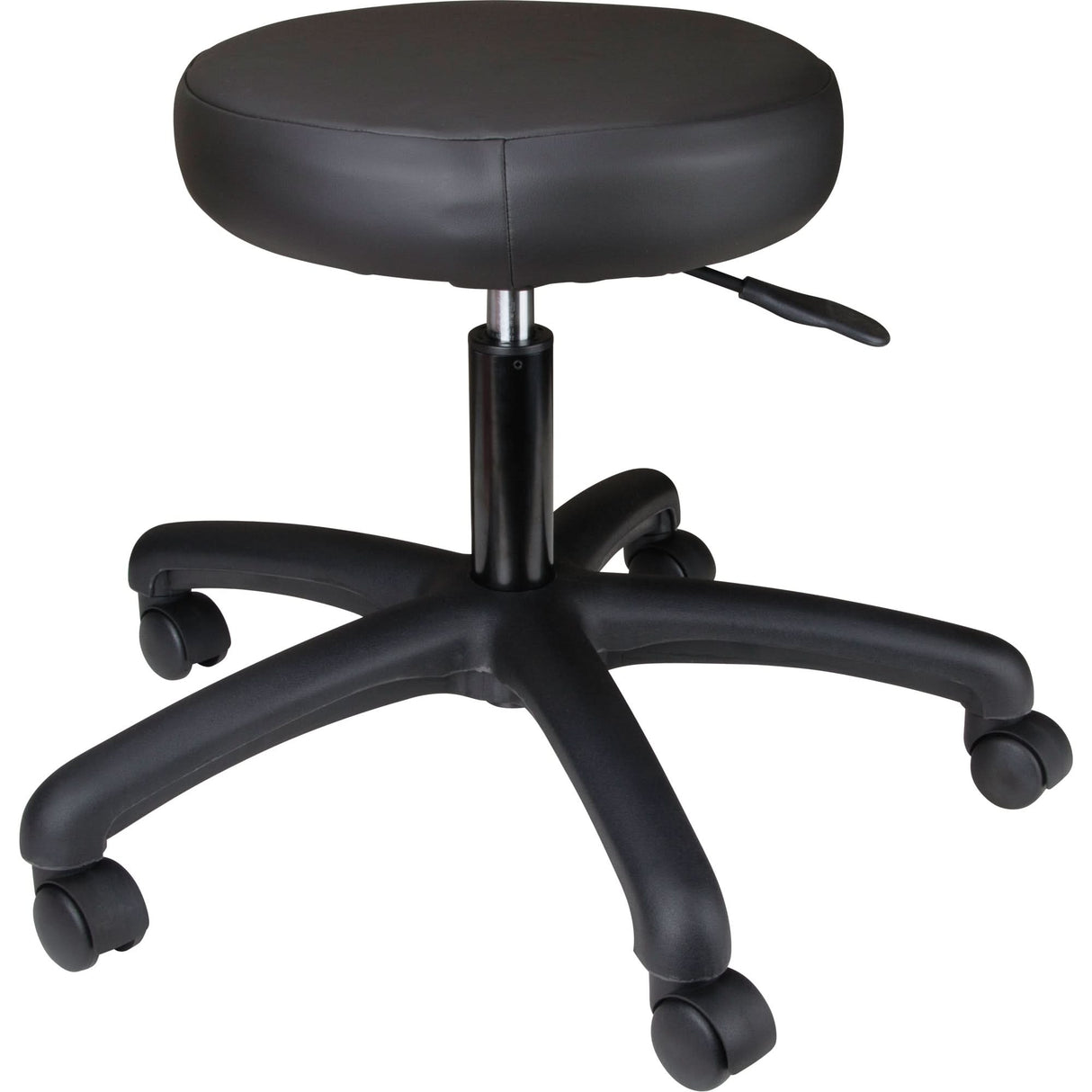 900 Series Task Stool, Mobile, Adjustable, 16" - 22", Vinyl Seat, Black