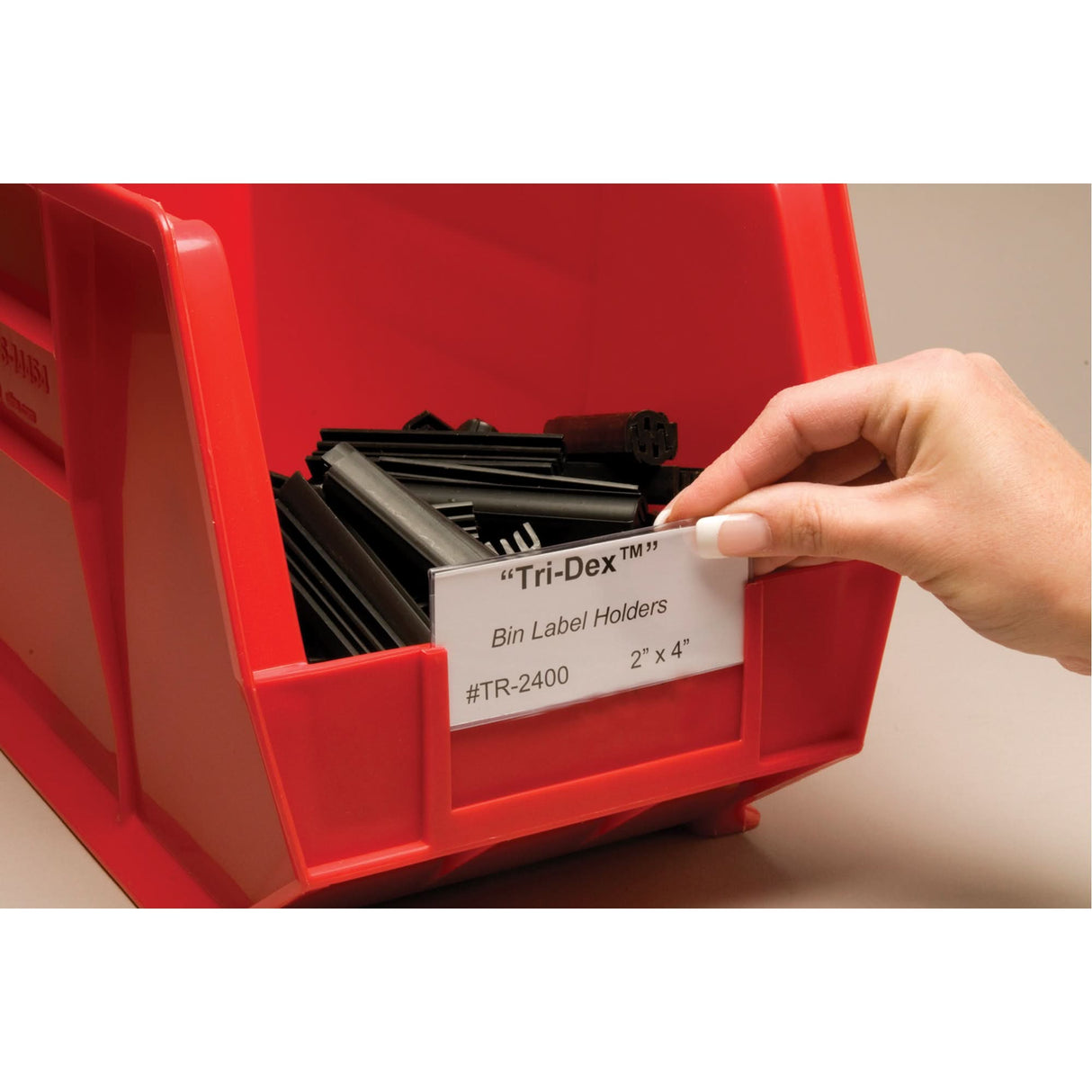 Tri-Dex™ Label Holders - For Slotted Plastic Bins, 1-1/4" L x 3" W