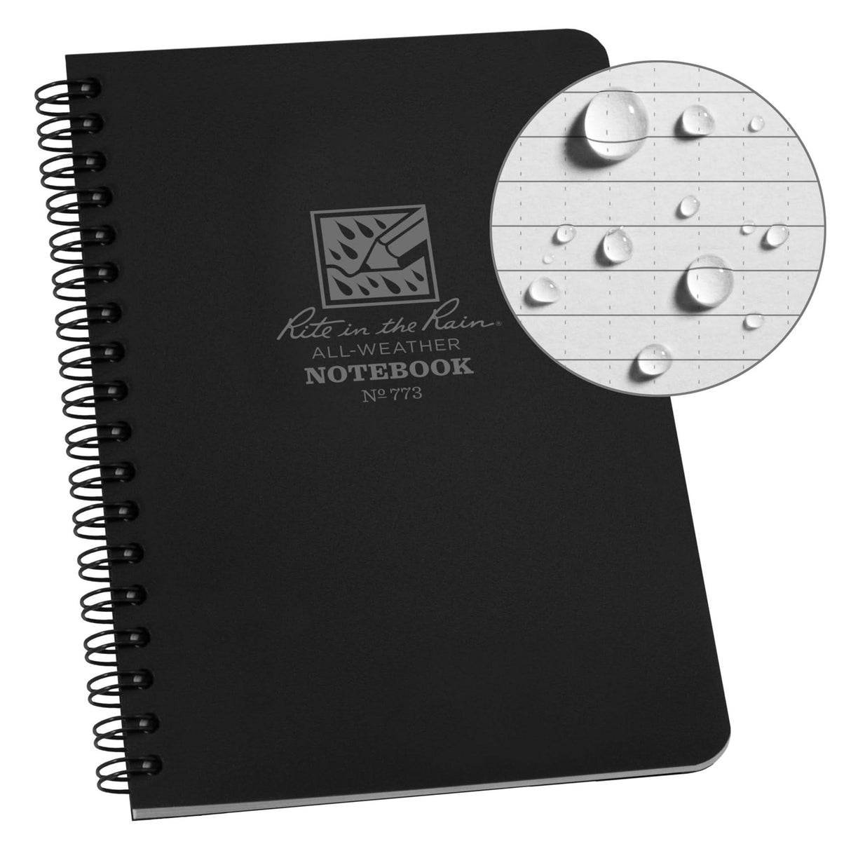 Side-Spiral Notebook, Soft Cover, Black, 64 Pages, 4-5/8" W x 7" L