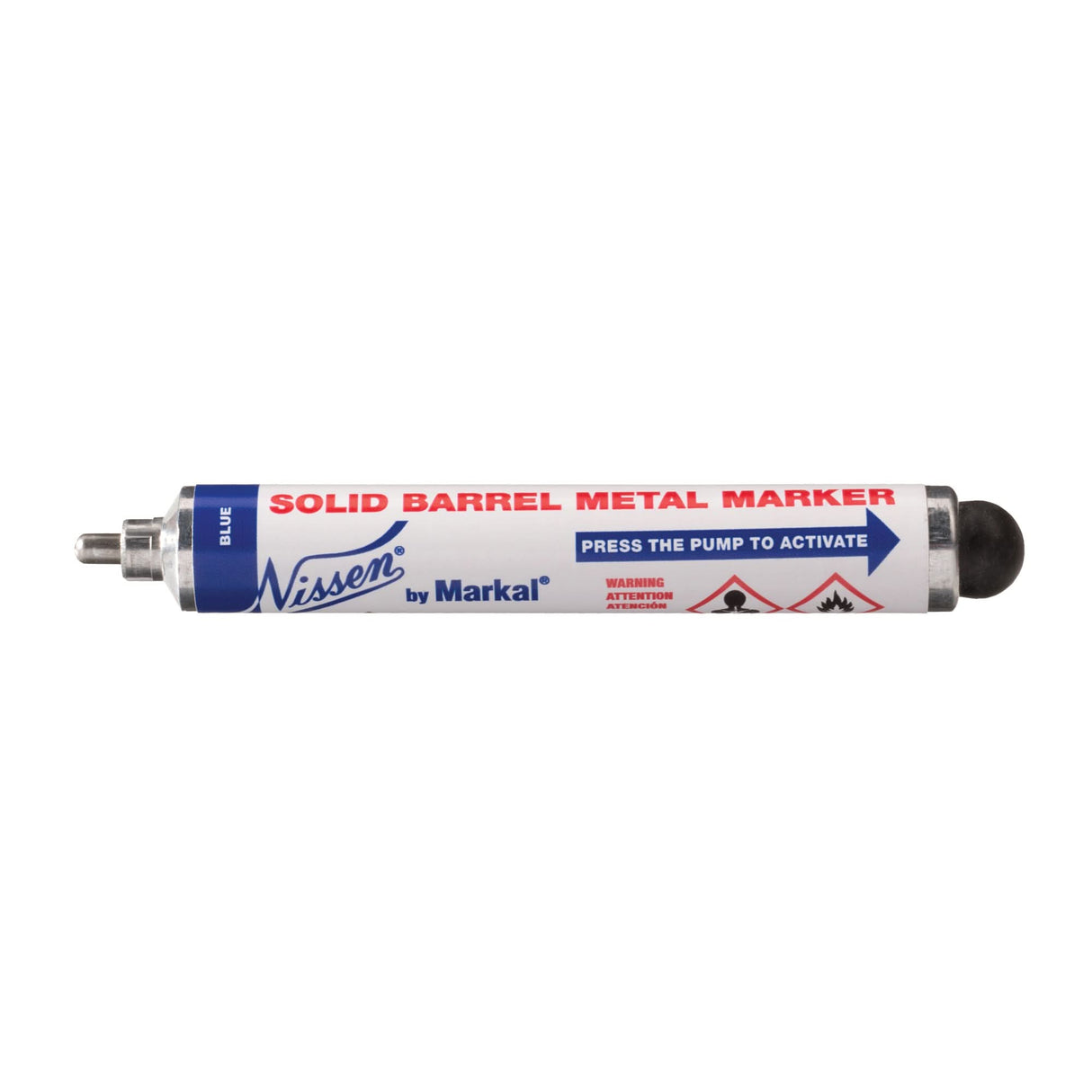 Solid Barrel Metal Marker, Blue, Marker