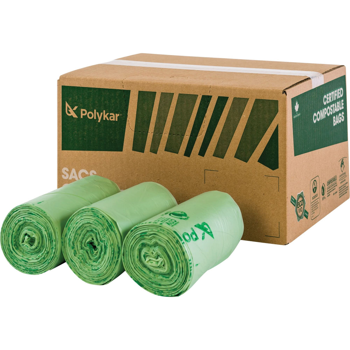 Certified Compostable Bags, Regular, 48" L x 42" W, Clear, 242 L (55 Gal.) Capacity