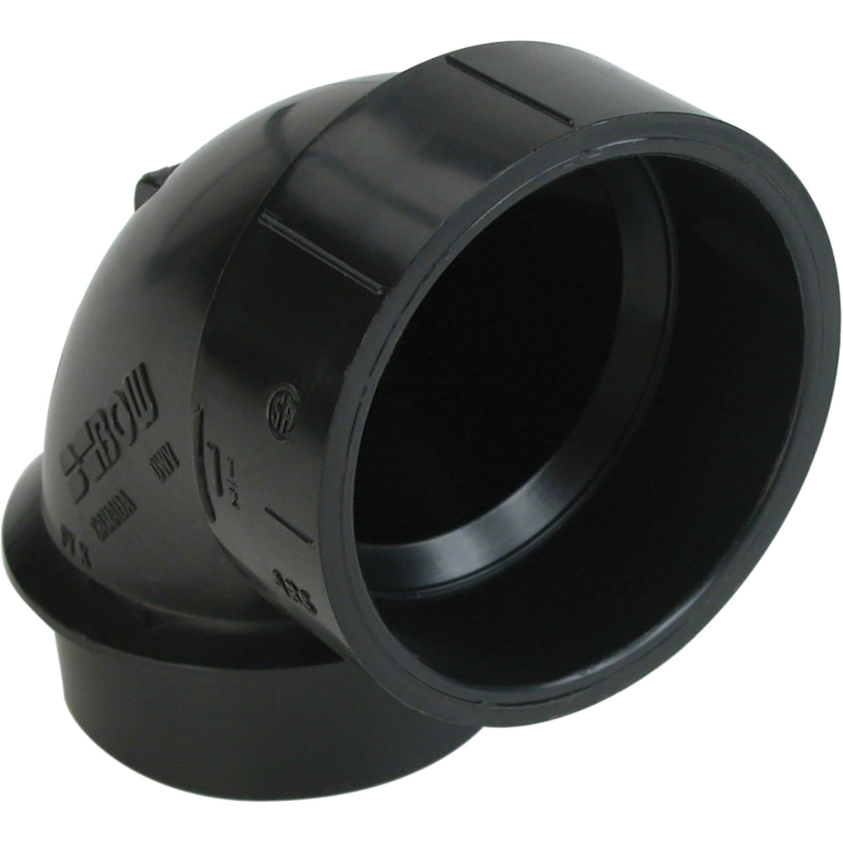 Long Radius 90° Street Elbow Fitting, Spigot x Hub, Plastic, 1-1/2"
