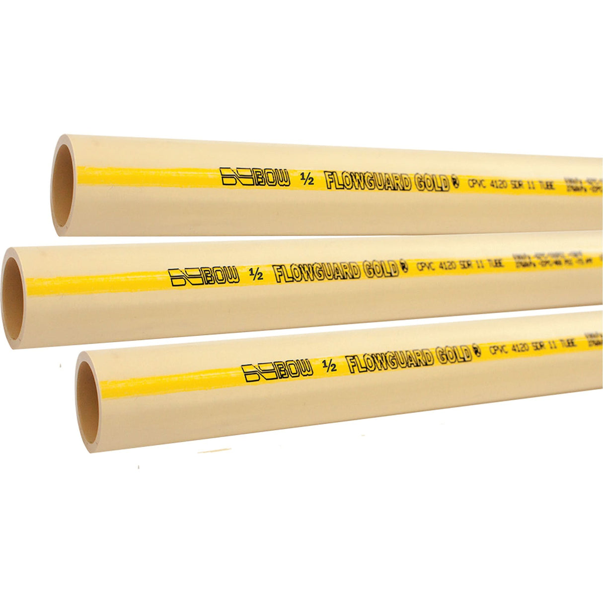 Flowguard Gold® Hot & Cold Water Pipe, CPVC, 10' L x 1.25" Dia.