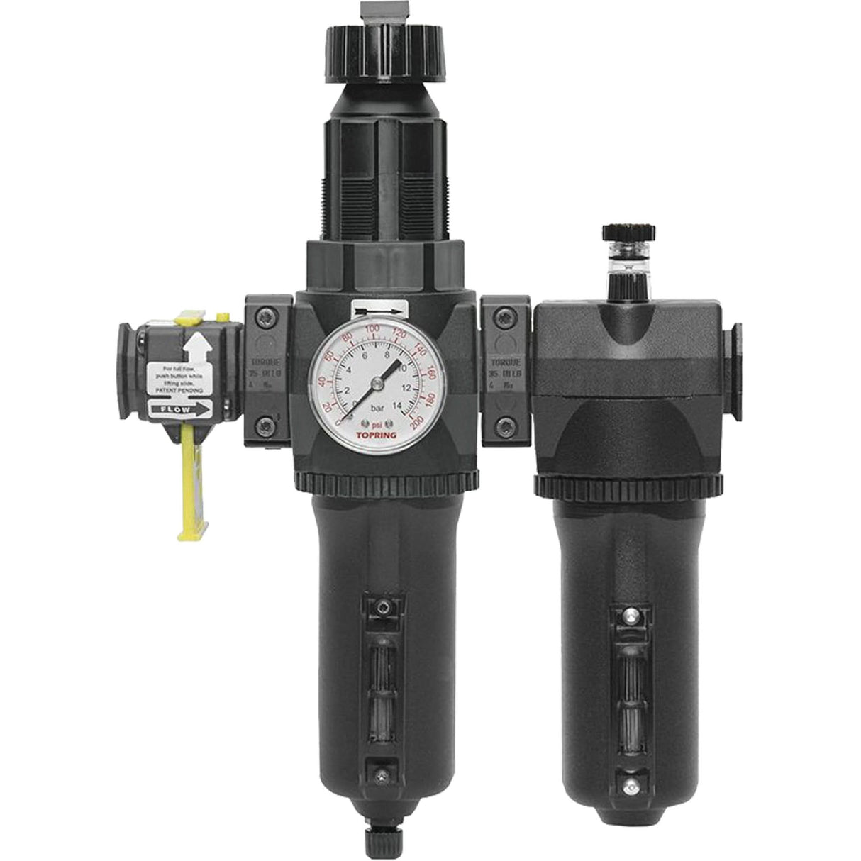 Automatic Drain Filter, Regulator & Lubricator with Metal Bowl & Gauge Modulair 400, 3/4" NPT