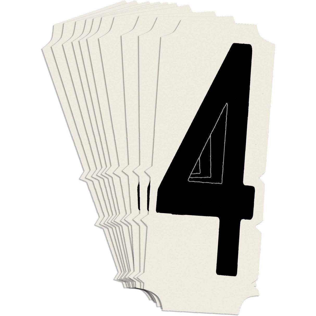 Condensed Quick-Align® Individual Gothic Number and Letter Labels, 4, 2" H, Black