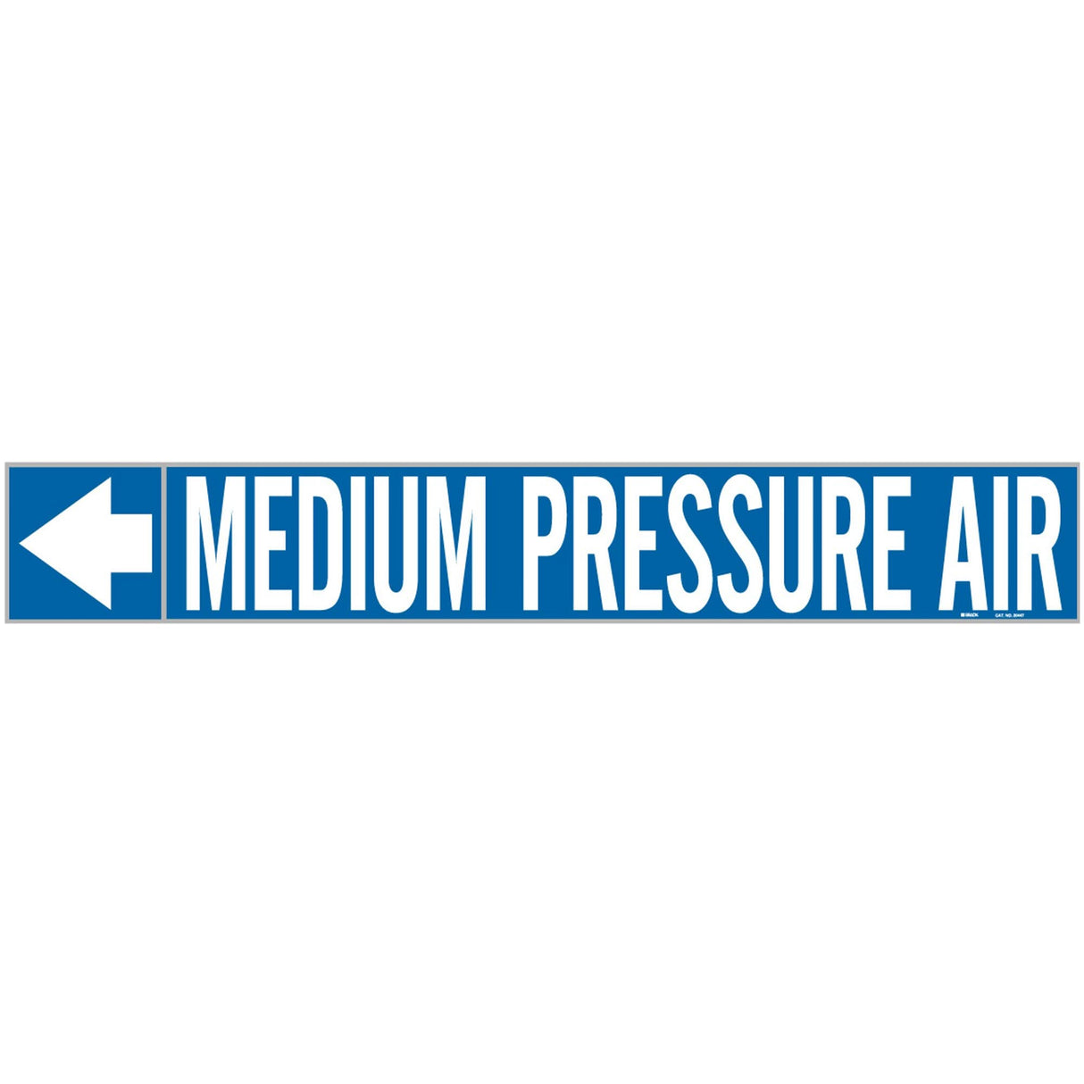 "Medium Pressure Air" Pipe Markers, Self-Adhesive, 1" H x 8" W, White on Blue