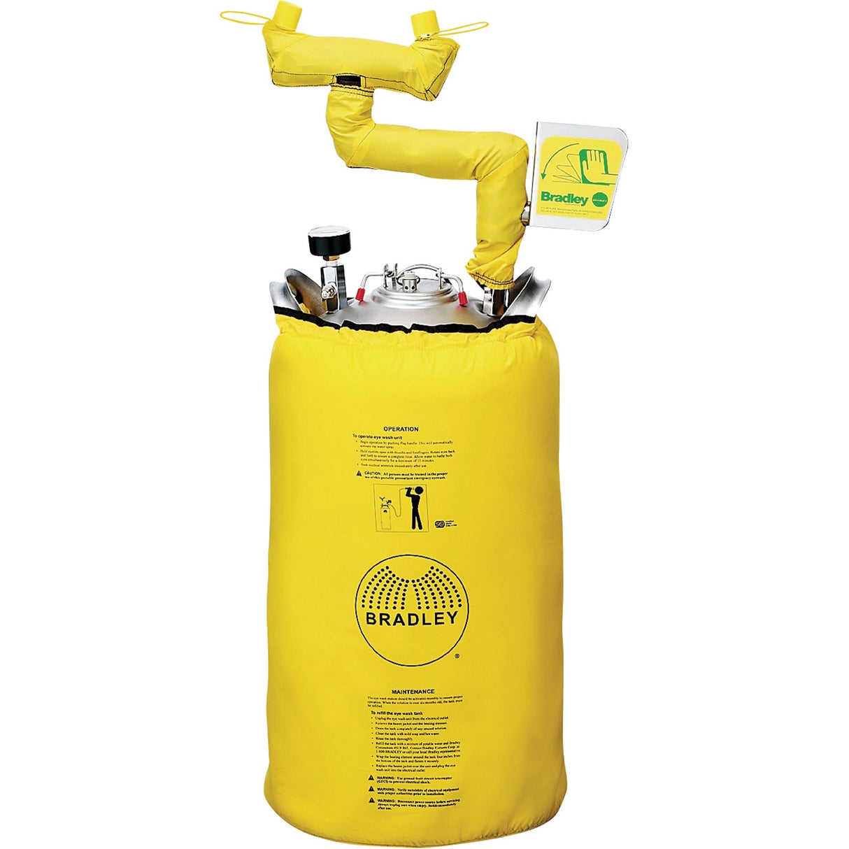 Portable Eyewash Station With Heater Jacket, Pressurized, 10 gal. Capacity, Meets ANSI Z358.1