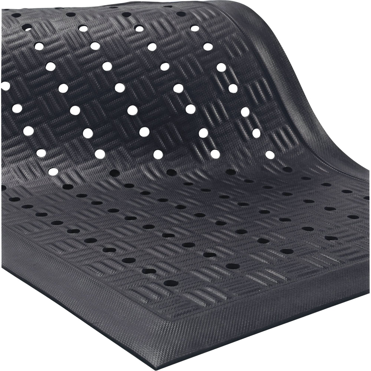 Cushion Station™ Mats, Slotted, 3-4/25' x 12-3/5' x 9/16", Black, Nitrile