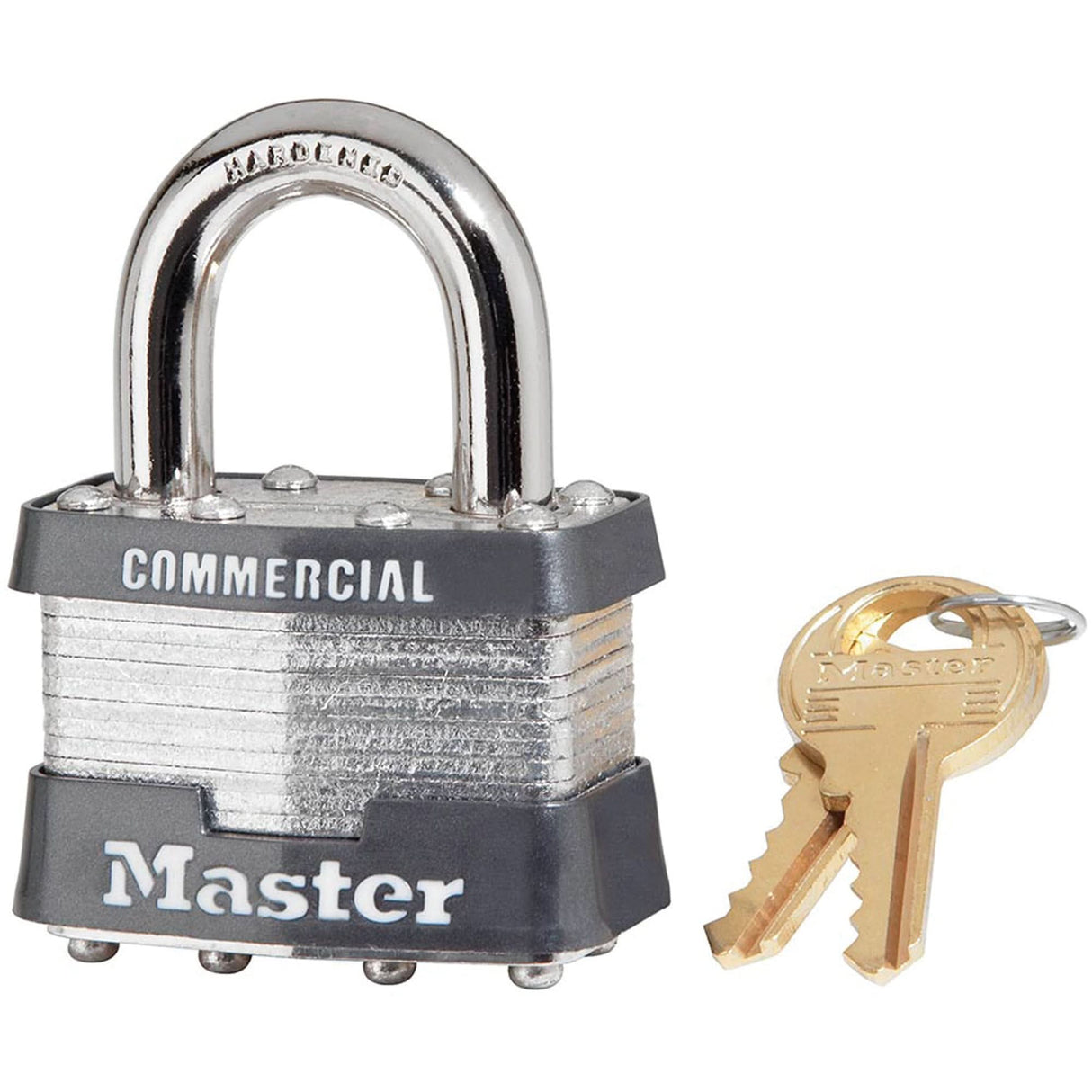 Pin Tumbler Padlock, Keyed Alike, Laminated Steel, 1-3/4" Width