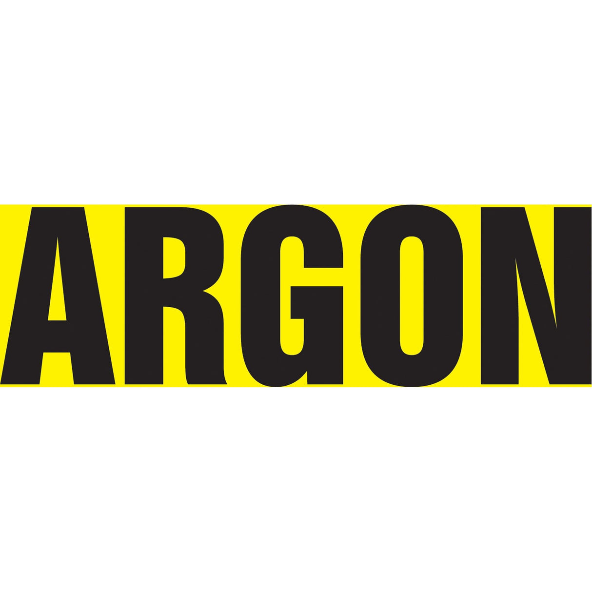 "Argon" Pipe Marker, Self-Adhesive, 4" H x 24" W, Black on Yellow