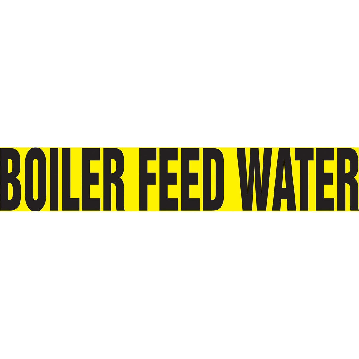 "Boiler Feed Water" Pipe Marker, Self-Adhesive, 2-1/2" H x 12" W, Black on Yellow