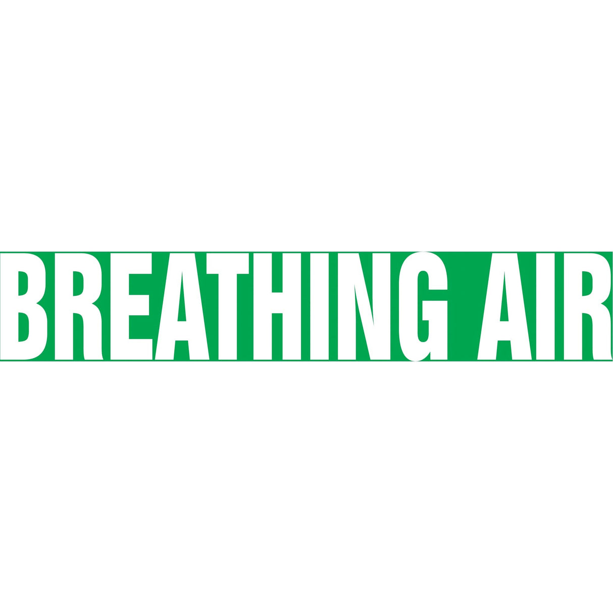 "Breathing Air" Pipe Marker, Self-Adhesive, 2-1/2" H x 12" W, White on Green