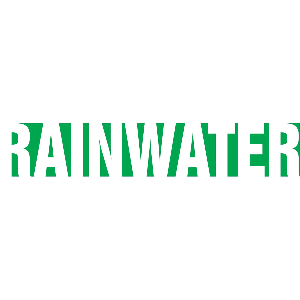 "Rainwater" Pipe Marker, Self-Adhesive, 1-1/2" H x 8" W, White on Green