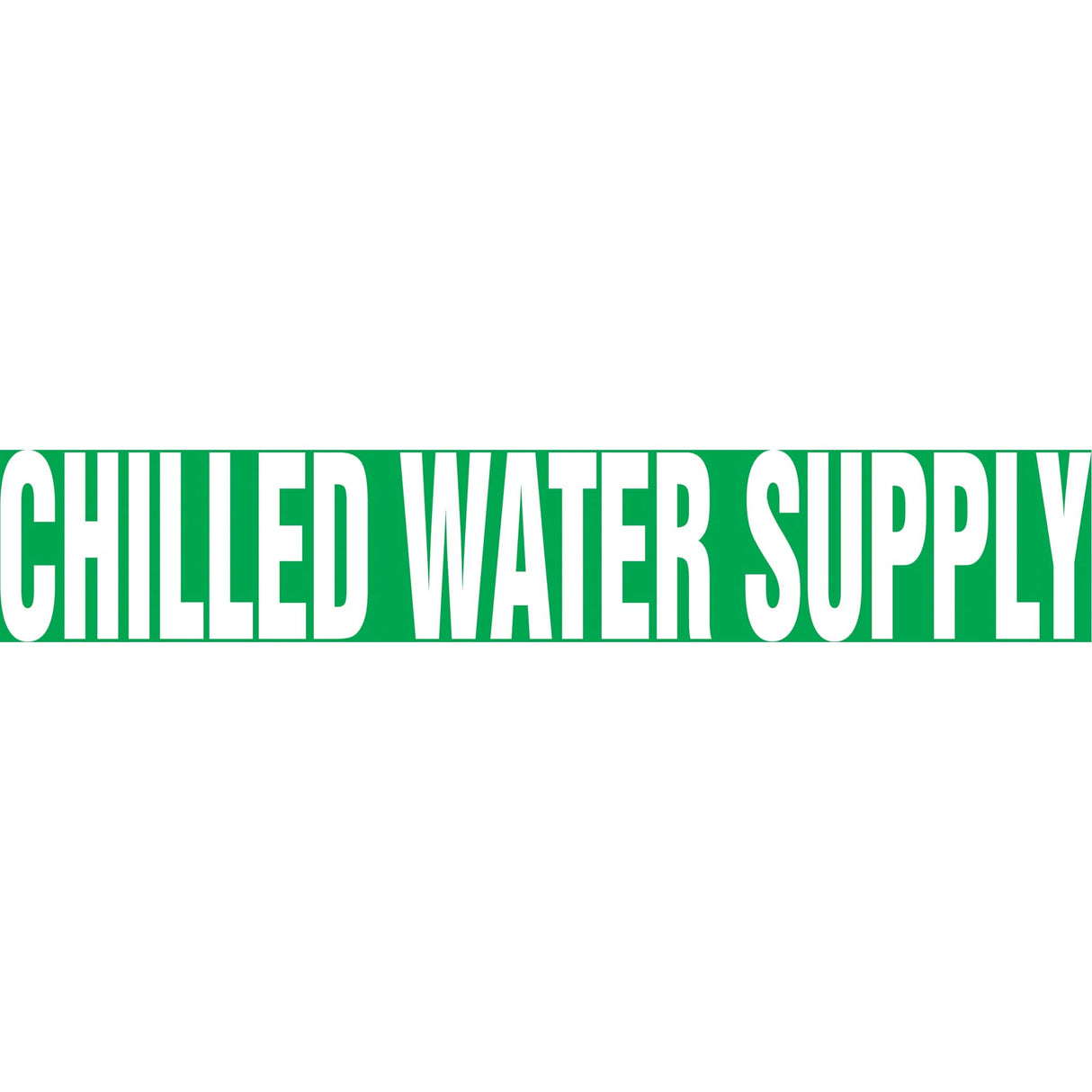 Snap Tite™ "Chilled Water Supply" Pipe Marker, Snap-On, 9" H x 8" W, White on Green