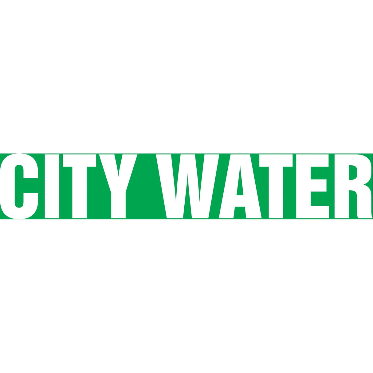 Snap Tite™ "City Water" Pipe Marker, Snap-On, 9" H x 8" W, White on Green