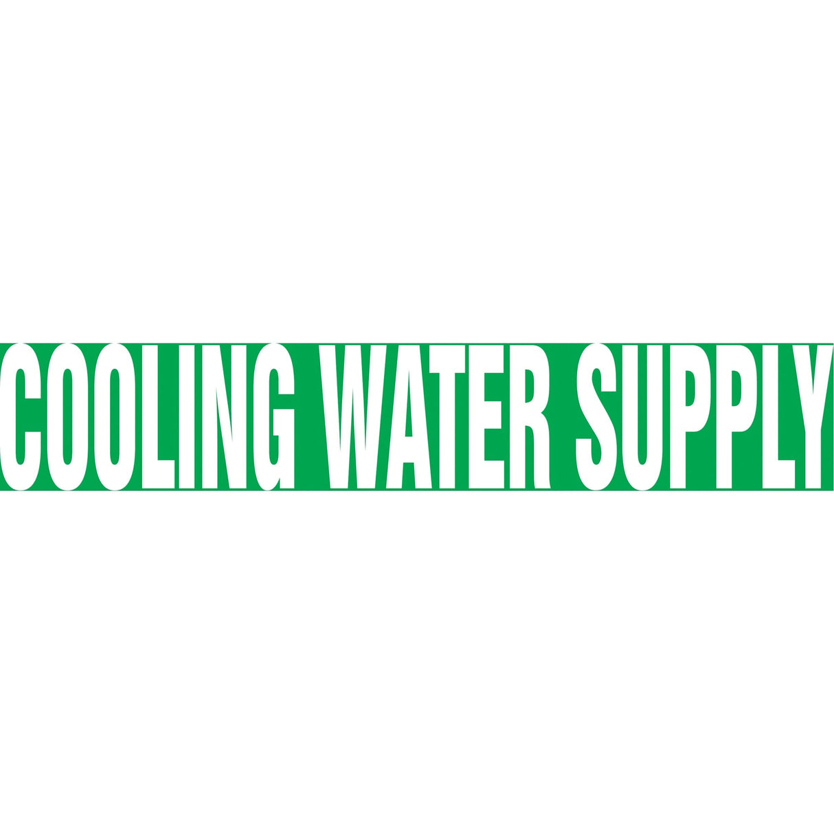 Snap Tite™ "Cooling Water Supply" Pipe Marker, Snap-On, 6" H x 8" W, White on Green