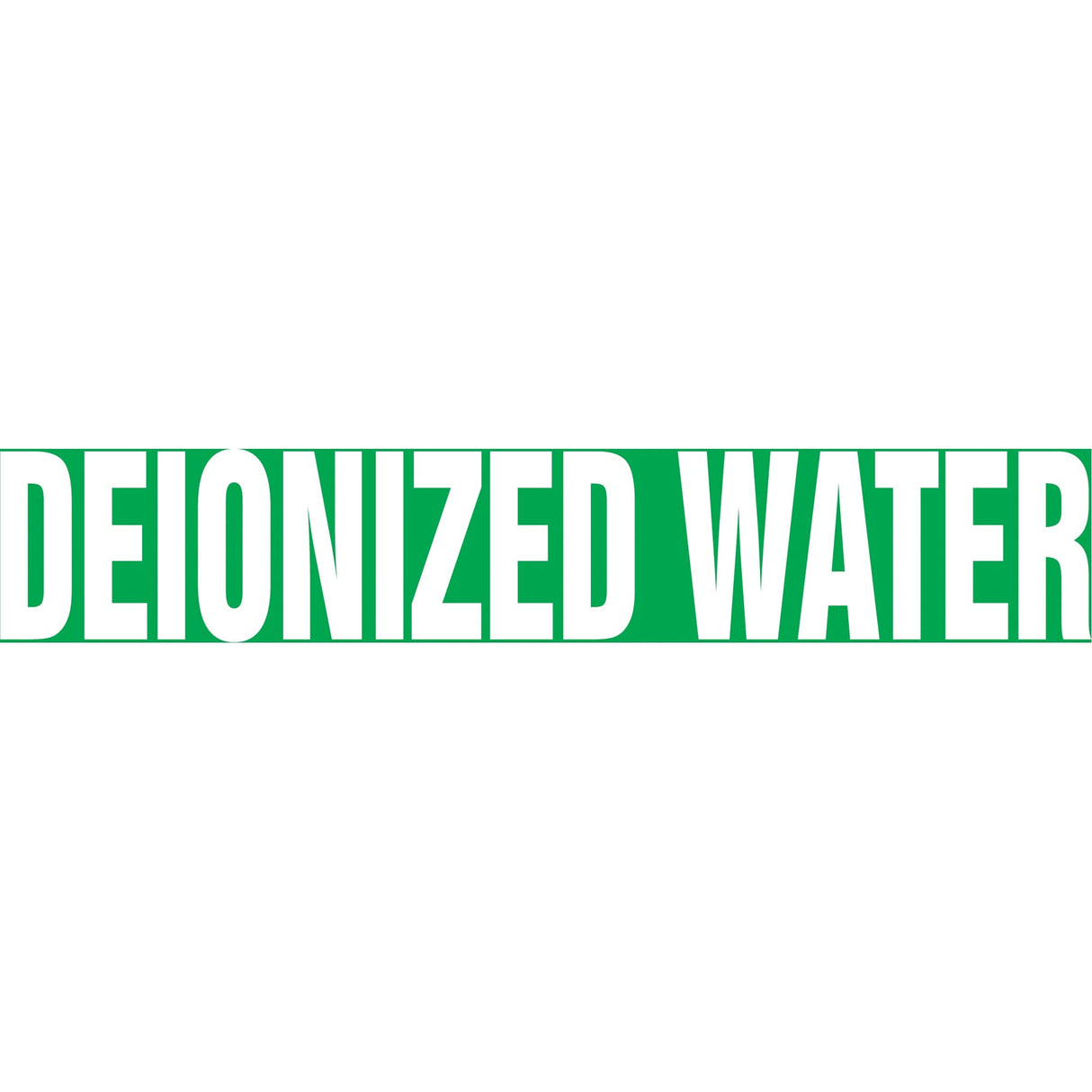 Snap Tite™ "Deionized Water" Pipe Marker, Snap-On, 9" H x 8" W, White on Green