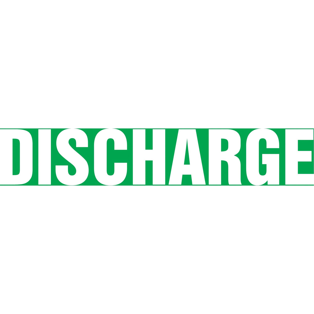 Snap Tite™ "Discharge" Pipe Marker, Snap-On, 6" H x 8" W, White on Green