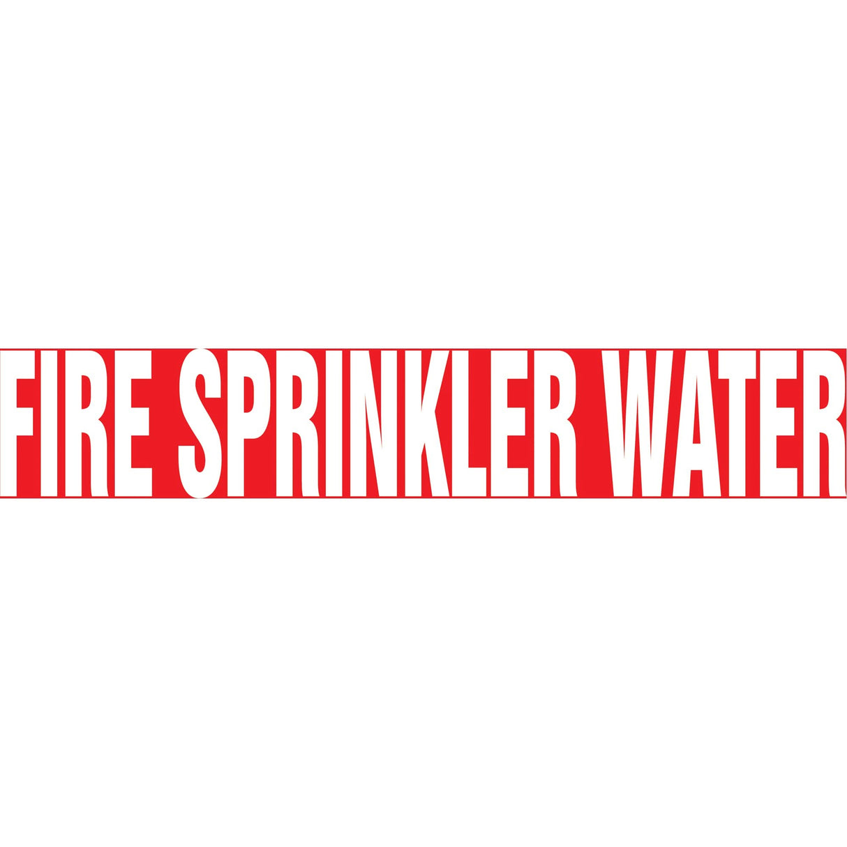Snap Tite™ "Fire Sprinkler Water" Pipe Marker, Snap-On, 9" H x 8" W, White on Red