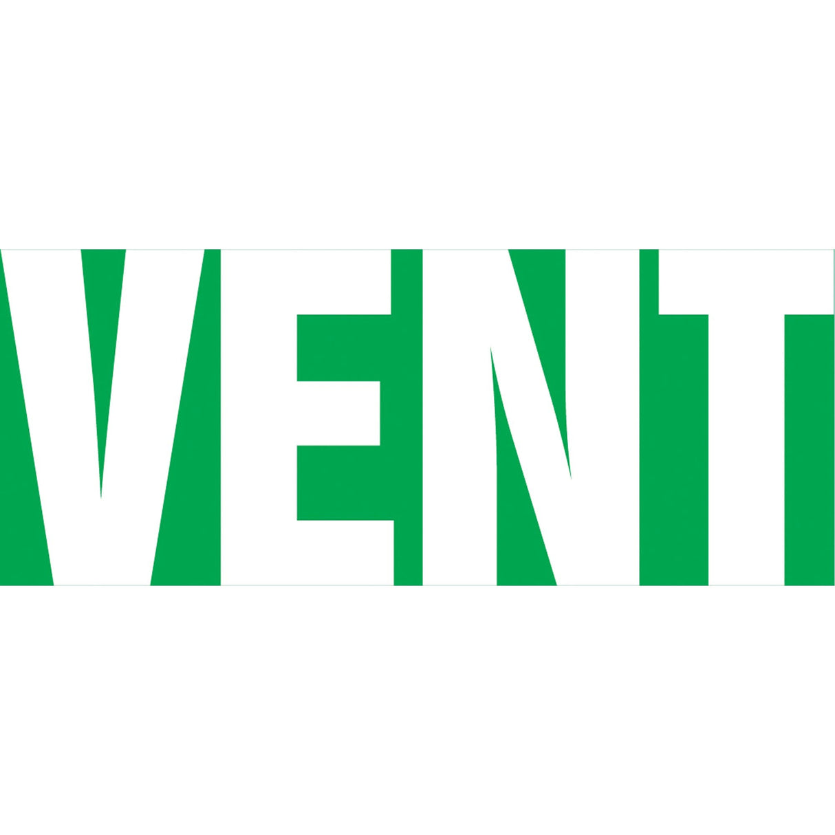 "Vent" Pipe Marker, Self-Adhesive, 1-1/2" H x 8" W, White on Green
