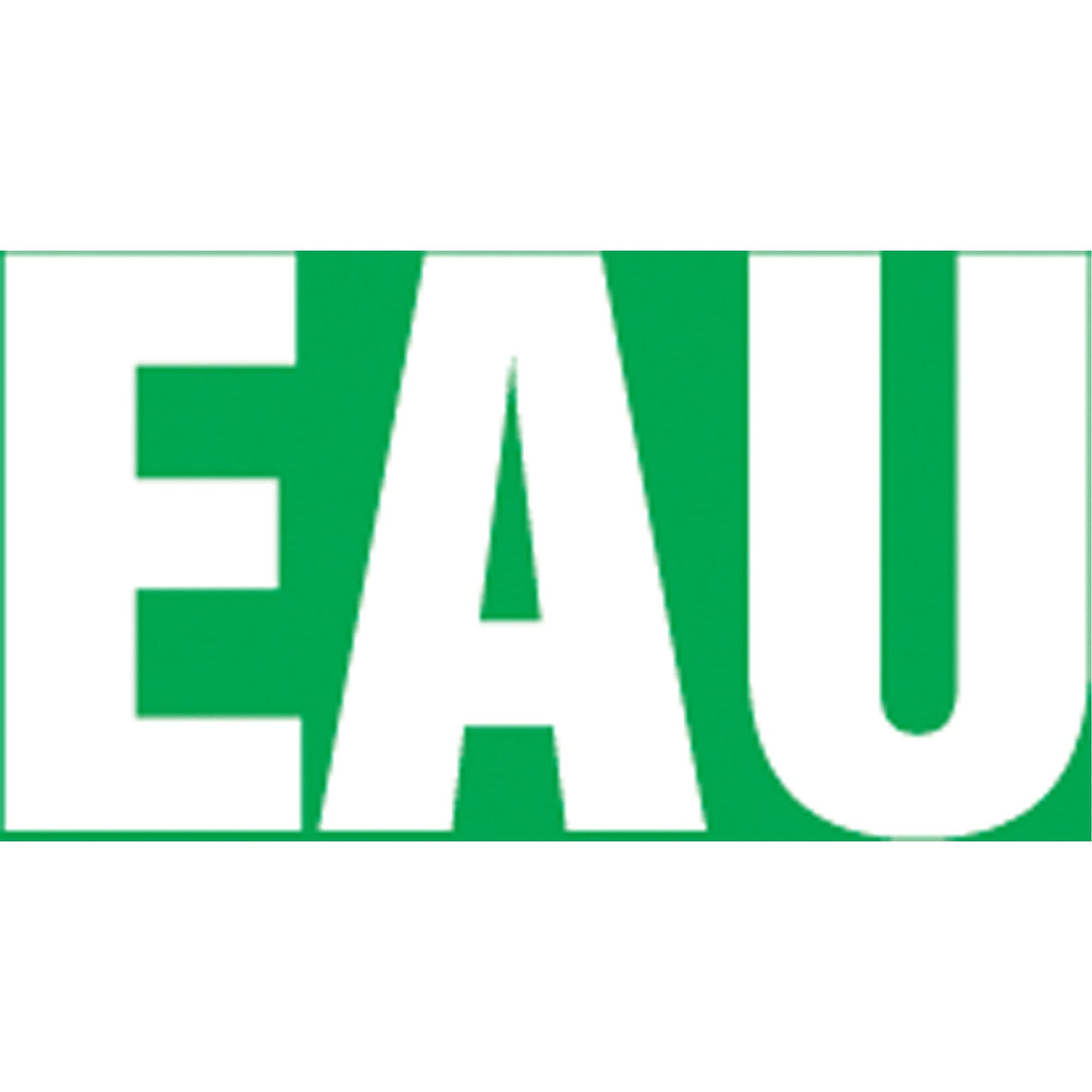 "Eau" Pipe Markers, Self-Adhesive, 2-1/2" H x 12" W, White on Green