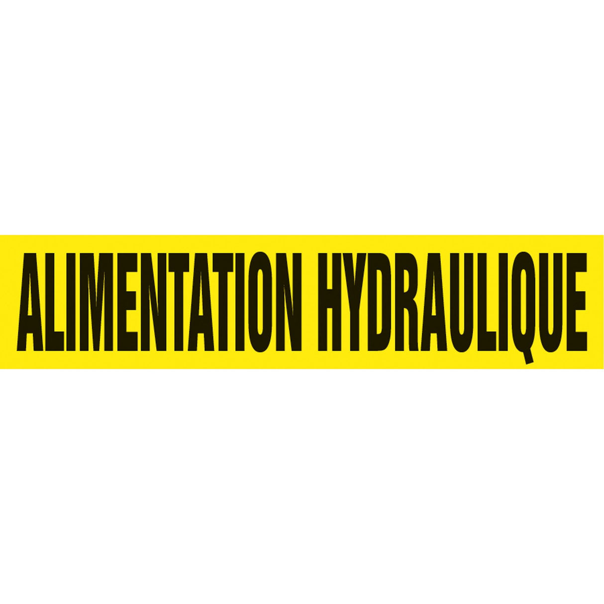 "Alimentation Hydraulique" Pipe Marker, Self-Adhesive, 1-1/2" H x 8" W, Black on Yellow