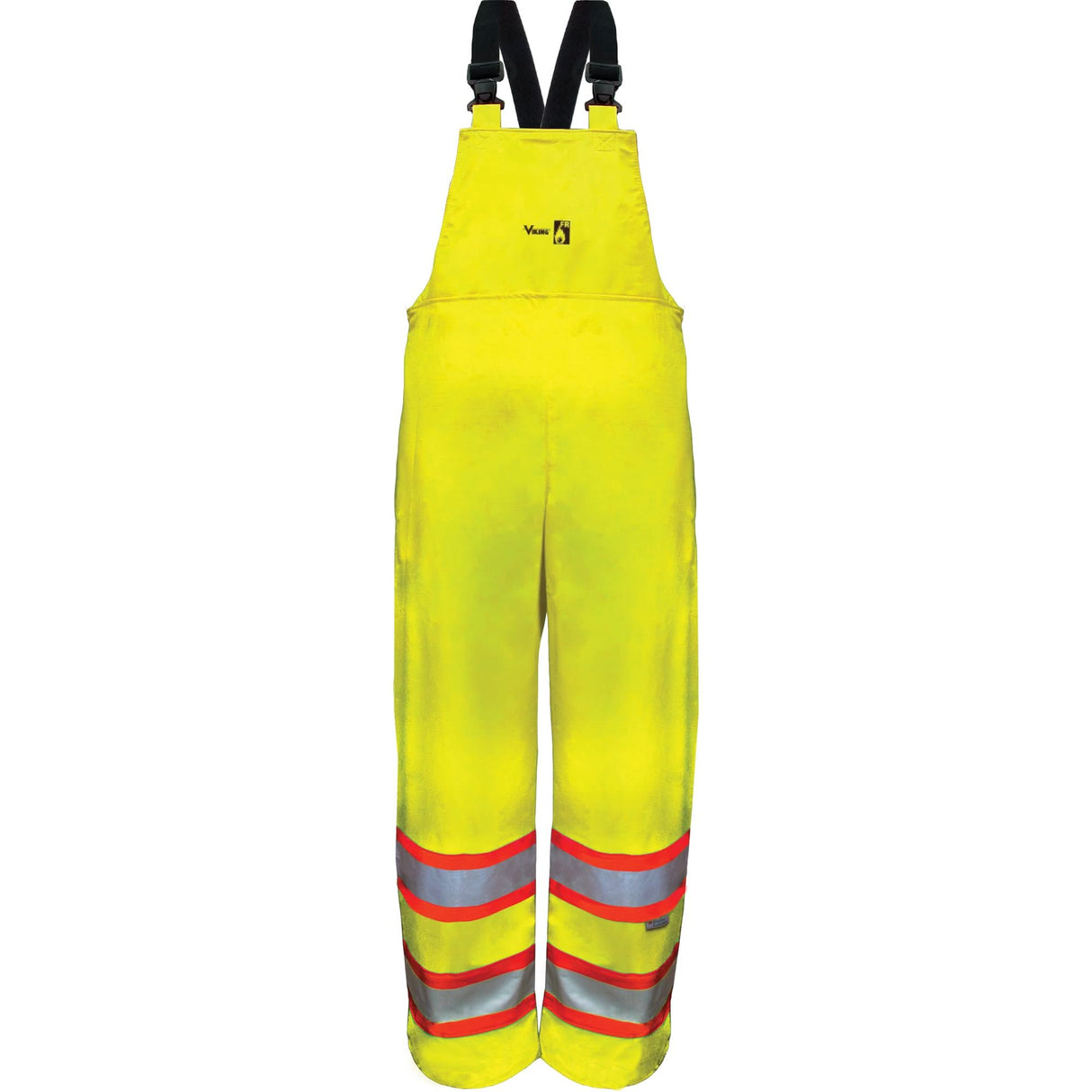 Hi-Vis FR/PU Safety Rain Bib Pants, Large, High Visibility Lime-Yellow