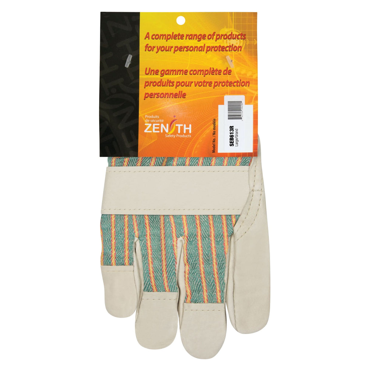 Abrasion-Resistant Winter-Lined Work Gloves, Medium, Grain Cowhide Palm, Cotton Fleece Inner Lining