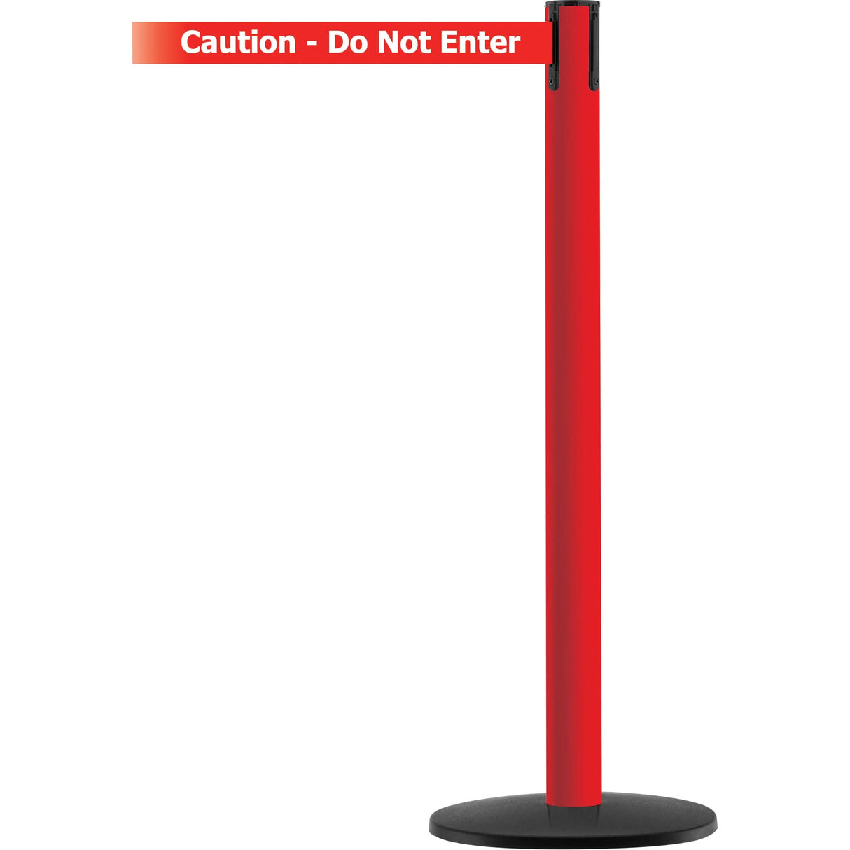 Advance TensaBarrier® Barrier Post, Steel, 36" H, White/Red Tape, 7.5' Tape Length