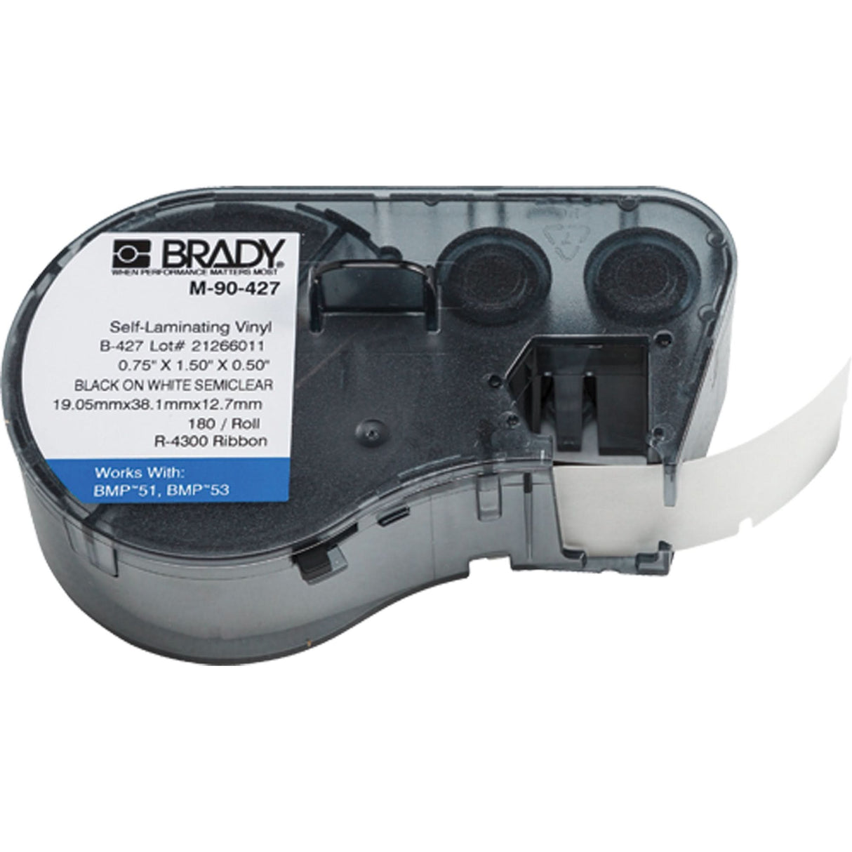 Heat-Shrink Wire Marker Cartridge, Vinyl, 0.75" L x 1.5" H, White